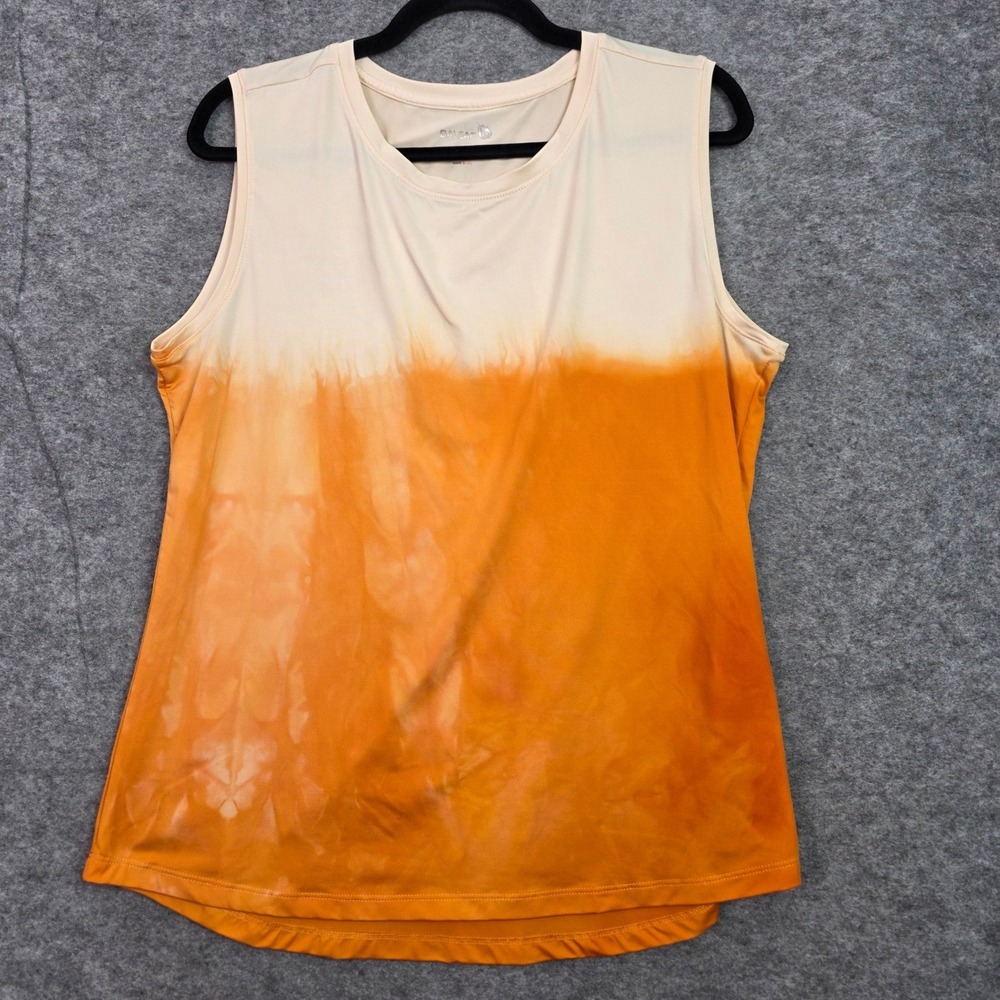 Baleaf Womens Orange Ombre Tie Dye Activewear Tank Top Size L Crew Neck Stretch